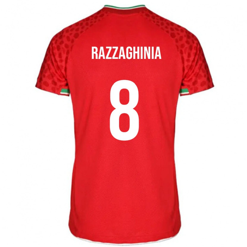 Danxen Enfant Maillot Iran Amirmohammad Razzaghinia #8 Rouge Tenues Extérieur 24-26 T-Shirt