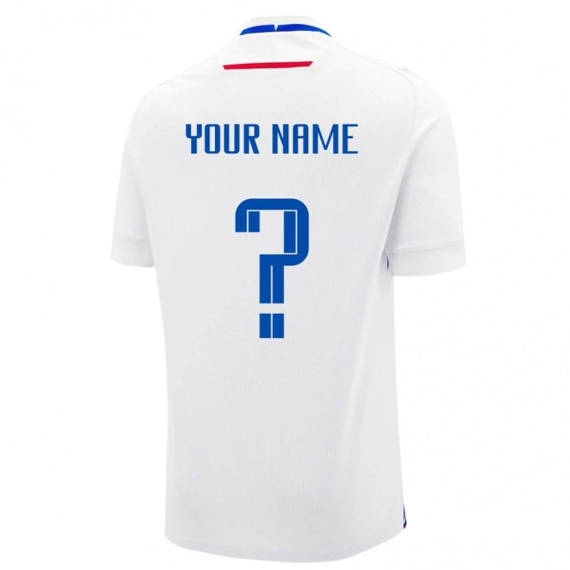 Danxen Enfant Maillot Slovaquie Votre Nom #0 Blanc Tenues Extérieur 24-26 T-Shirt
