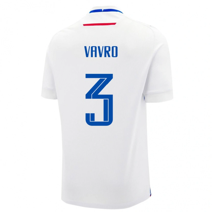 Danxen Enfant Maillot Slovaquie Denis Vavro #3 Blanc Tenues Extérieur 24-26 T-Shirt