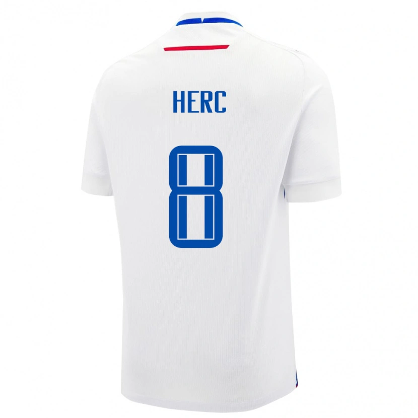 Danxen Enfant Maillot Slovaquie Christián Herc #8 Blanc Tenues Extérieur 24-26 T-Shirt