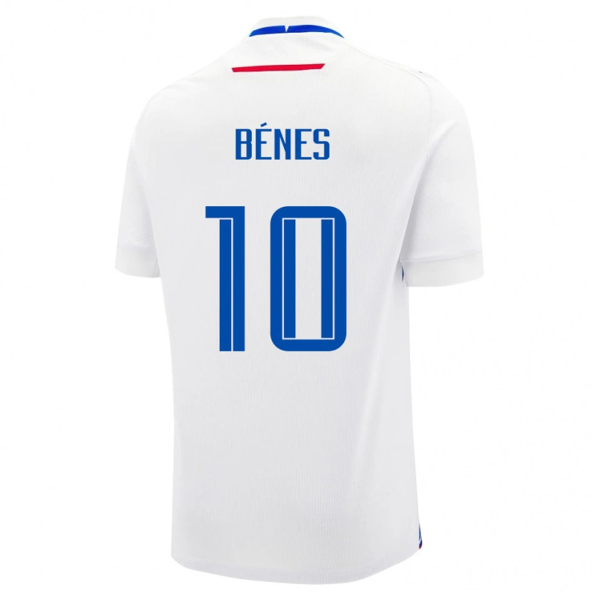 Danxen Enfant Maillot Slovaquie László Bénes #10 Blanc Tenues Extérieur 24-26 T-Shirt