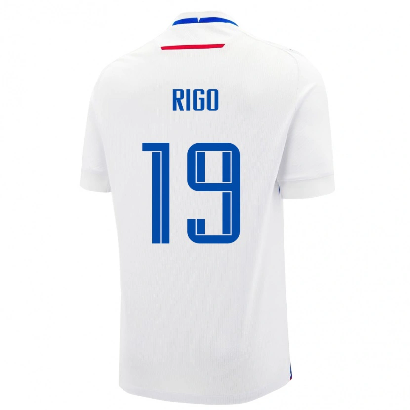 Danxen Enfant Maillot Slovaquie Tomas Rigo #19 Blanc Tenues Extérieur 24-26 T-Shirt