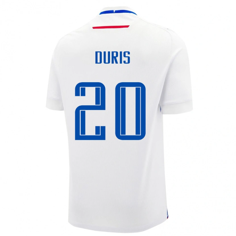 Danxen Enfant Maillot Slovaquie David Duris #20 Blanc Tenues Extérieur 24-26 T-Shirt