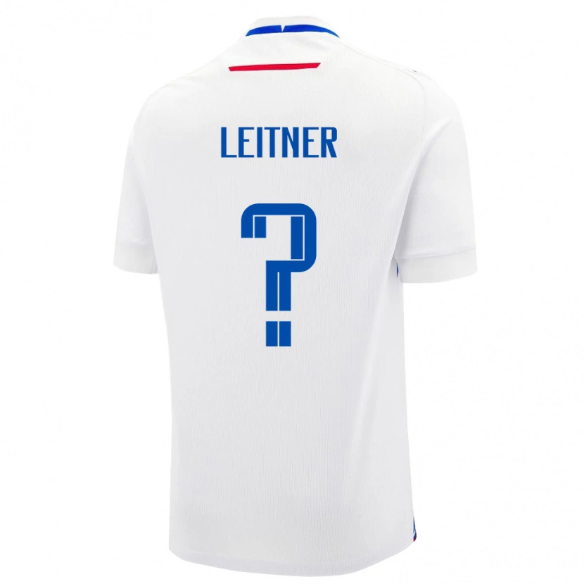 Danxen Enfant Maillot Slovaquie Patrik Leitner #0 Blanc Tenues Extérieur 24-26 T-Shirt