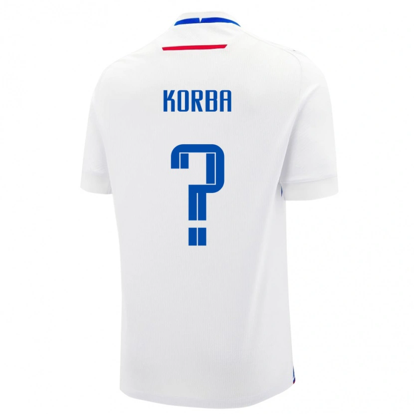 Danxen Enfant Maillot Slovaquie Rastislav Korba #0 Blanc Tenues Extérieur 24-26 T-Shirt