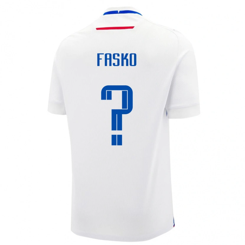 Danxen Enfant Maillot Slovaquie Simon Fasko #0 Blanc Tenues Extérieur 24-26 T-Shirt