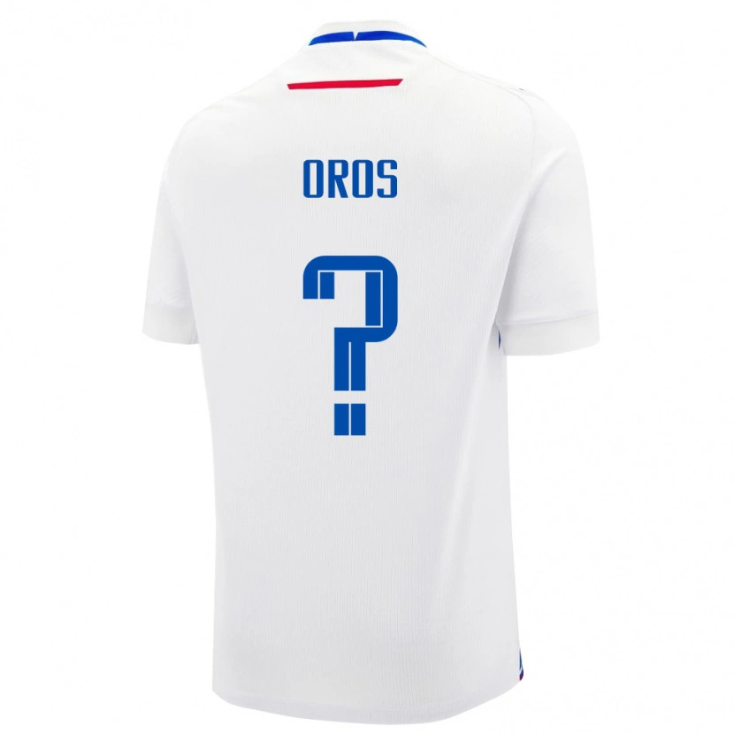 Danxen Enfant Maillot Slovaquie Simon Oros #0 Blanc Tenues Extérieur 24-26 T-Shirt