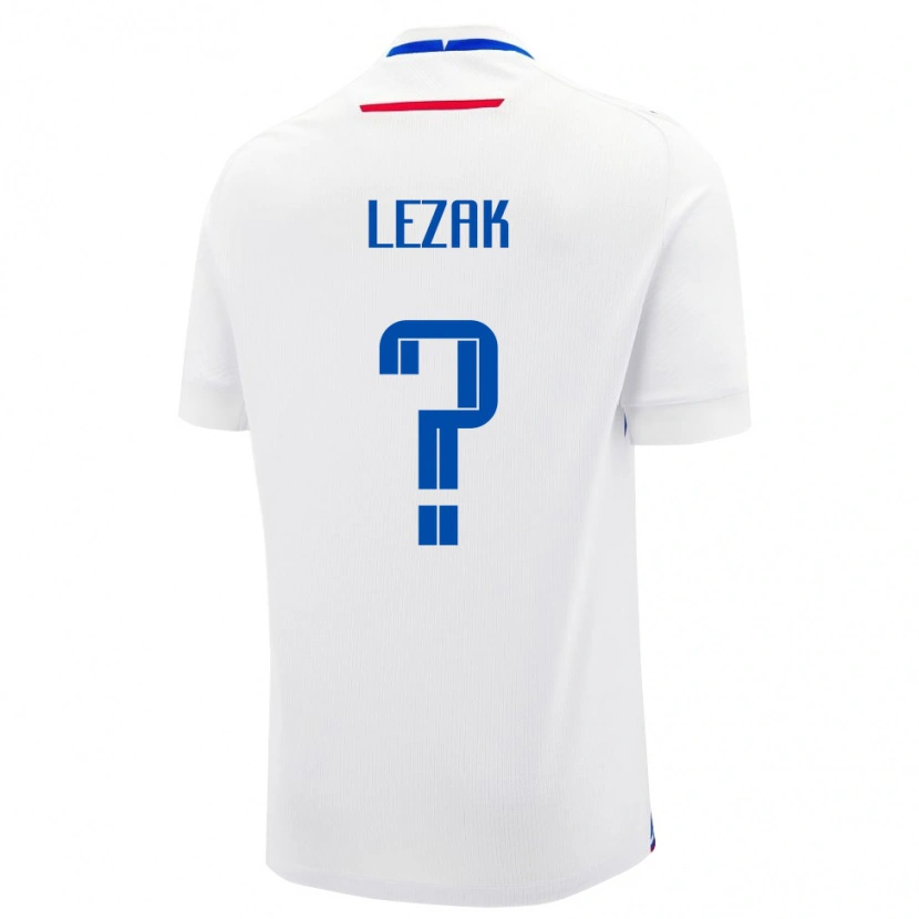Danxen Enfant Maillot Slovaquie Jakub Lezak #0 Blanc Tenues Extérieur 24-26 T-Shirt