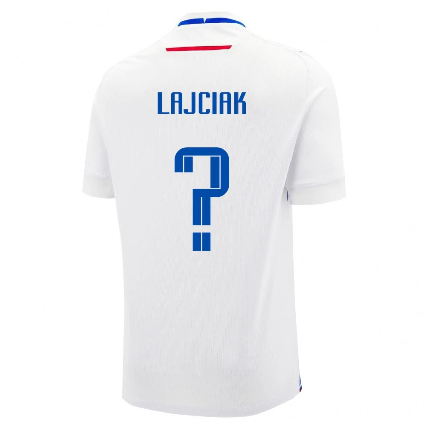 Danxen Enfant Maillot Slovaquie Alex Lajciak #0 Blanc Tenues Extérieur 24-26 T-Shirt