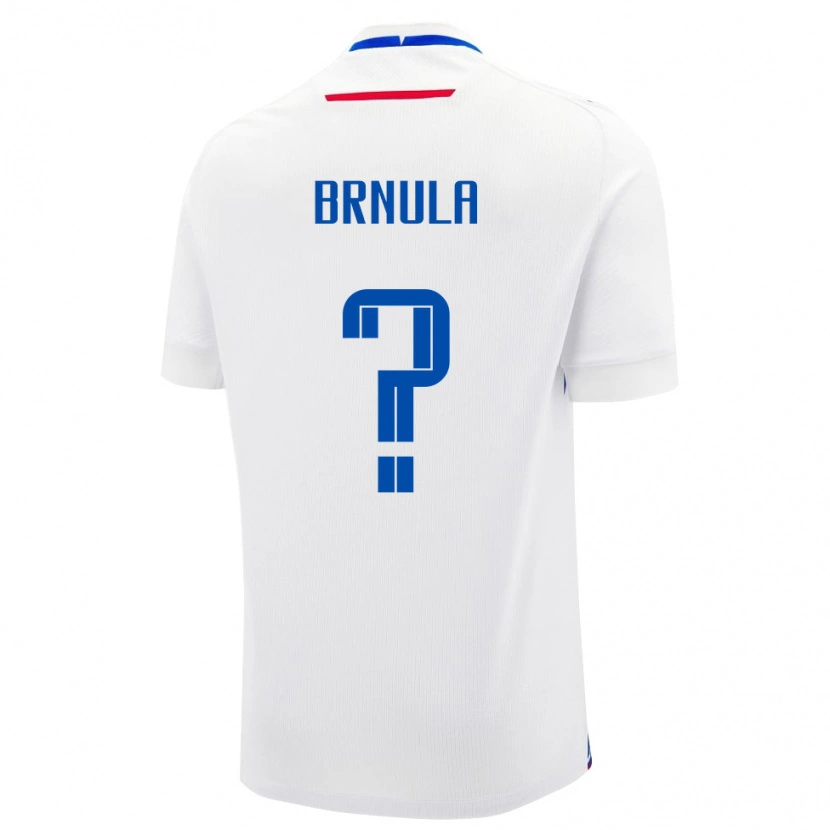 Danxen Enfant Maillot Slovaquie Jan Brnula #0 Blanc Tenues Extérieur 24-26 T-Shirt