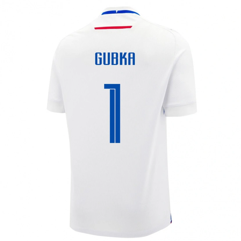 Danxen Enfant Maillot Slovaquie Tomas Gubka #1 Blanc Tenues Extérieur 24-26 T-Shirt