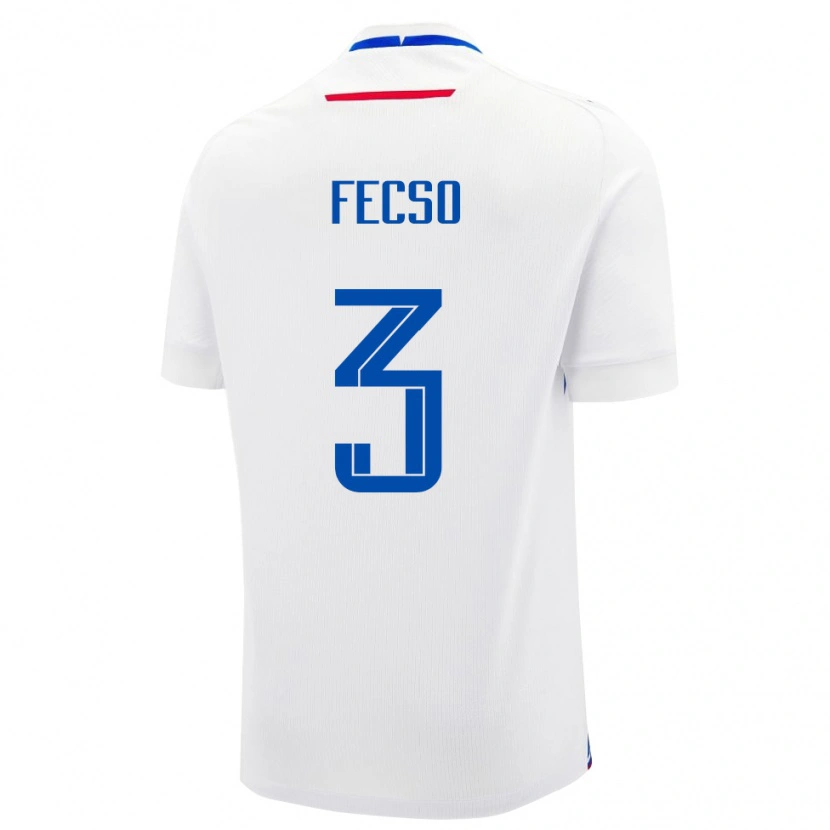 Danxen Enfant Maillot Slovaquie Oliver Fecso #3 Blanc Tenues Extérieur 24-26 T-Shirt