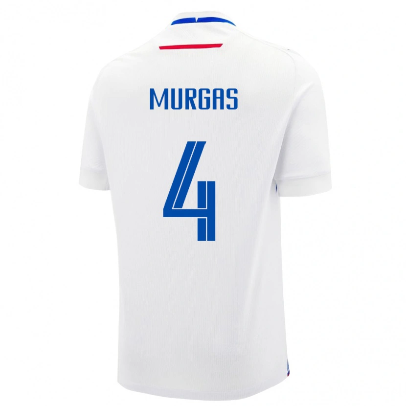 Danxen Enfant Maillot Slovaquie Jan Murgas #4 Blanc Tenues Extérieur 24-26 T-Shirt