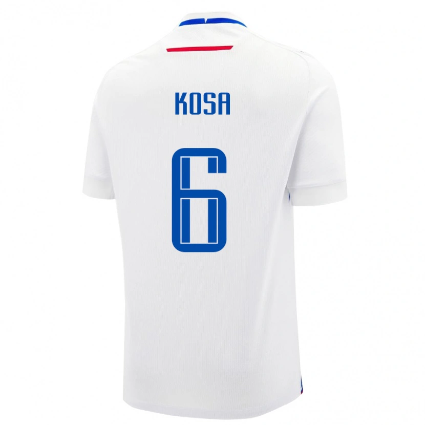Danxen Enfant Maillot Slovaquie Sebastian Kosa #6 Blanc Tenues Extérieur 24-26 T-Shirt