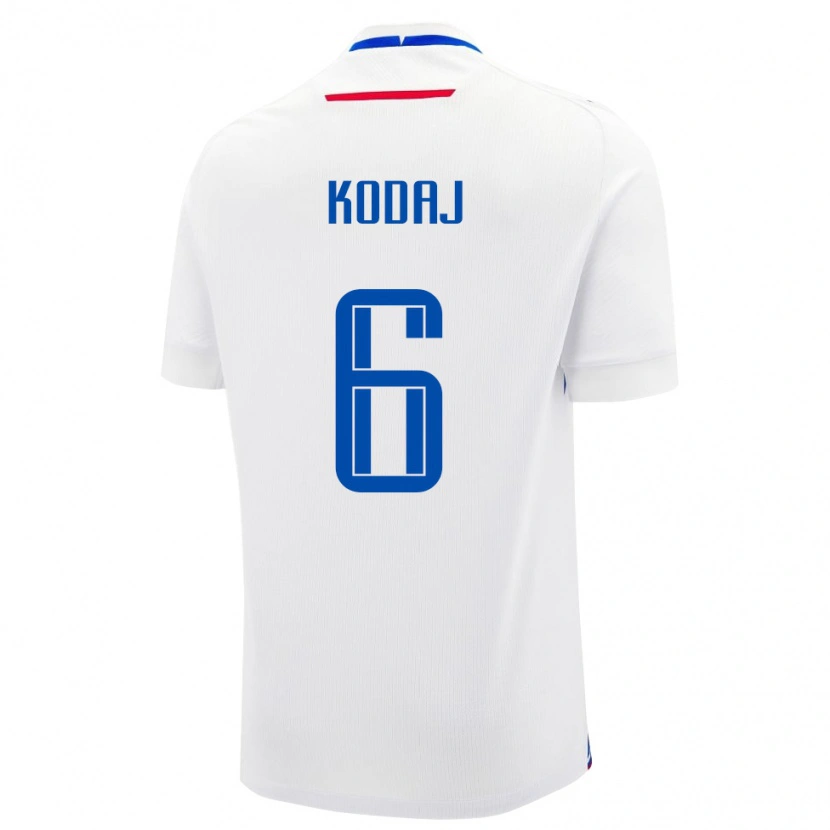 Danxen Enfant Maillot Slovaquie Milan Kodaj #6 Blanc Tenues Extérieur 24-26 T-Shirt