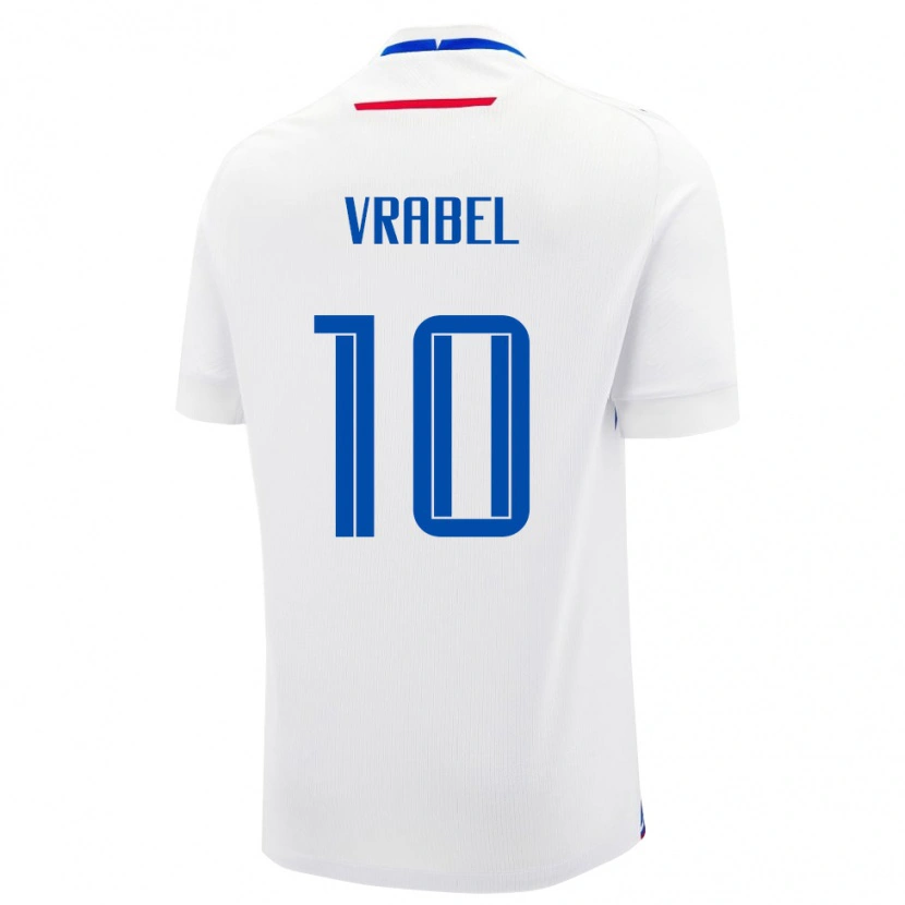 Danxen Enfant Maillot Slovaquie Alex Vrabel #10 Blanc Tenues Extérieur 24-26 T-Shirt