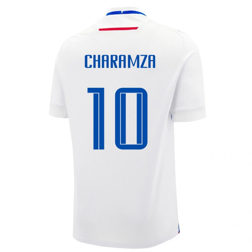 Danxen Enfant Maillot Slovaquie Mario Charamza #10 Blanc Tenues Extérieur 24-26 T-Shirt