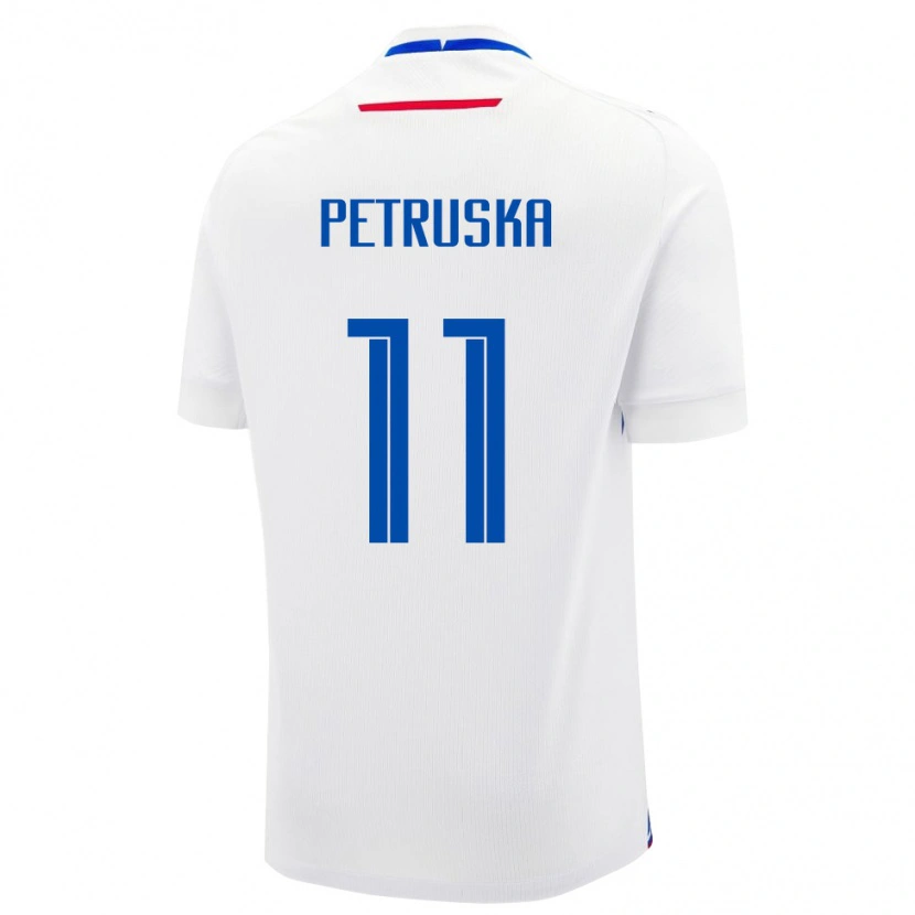 Danxen Enfant Maillot Slovaquie Robert Petruska #11 Blanc Tenues Extérieur 24-26 T-Shirt