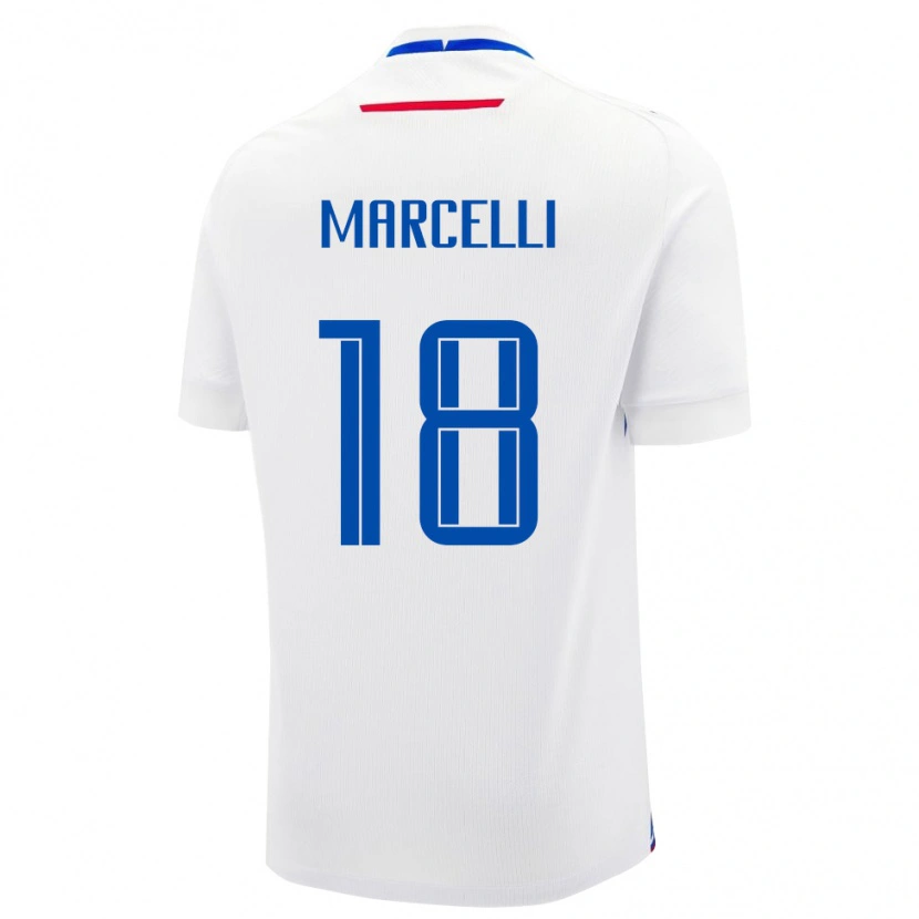 Danxen Enfant Maillot Slovaquie Nino Marcelli #18 Blanc Tenues Extérieur 24-26 T-Shirt