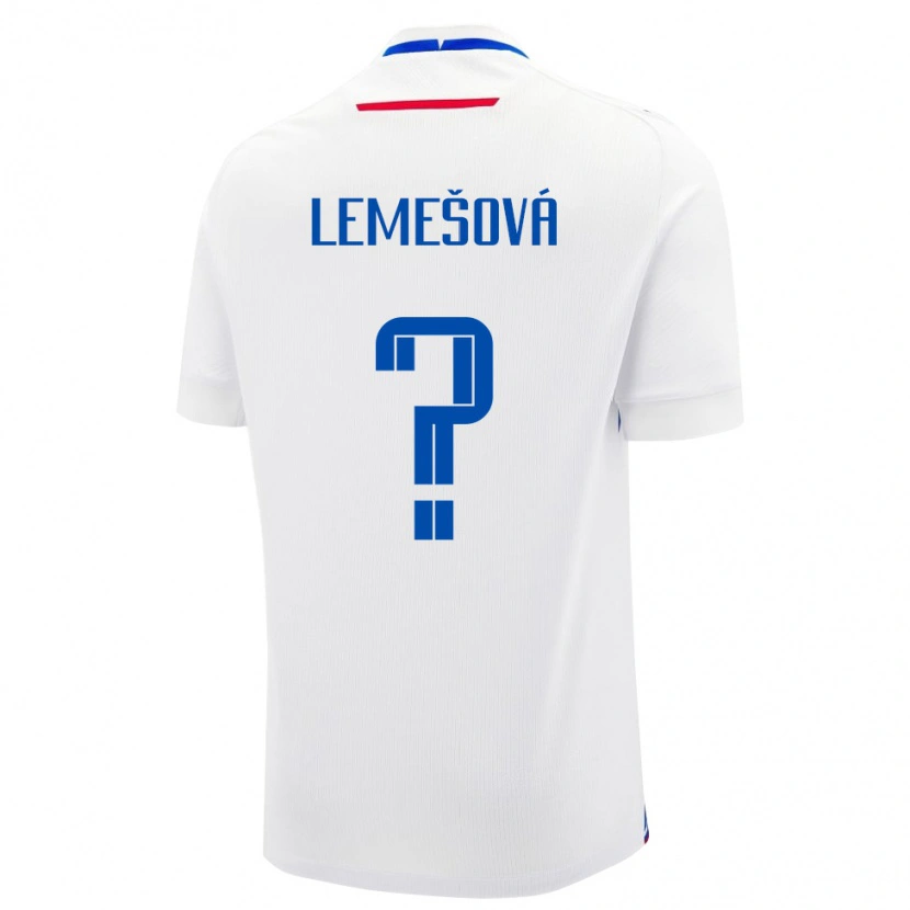 Danxen Enfant Maillot Slovaquie Diana Lemešová #0 Blanc Tenues Extérieur 24-26 T-Shirt