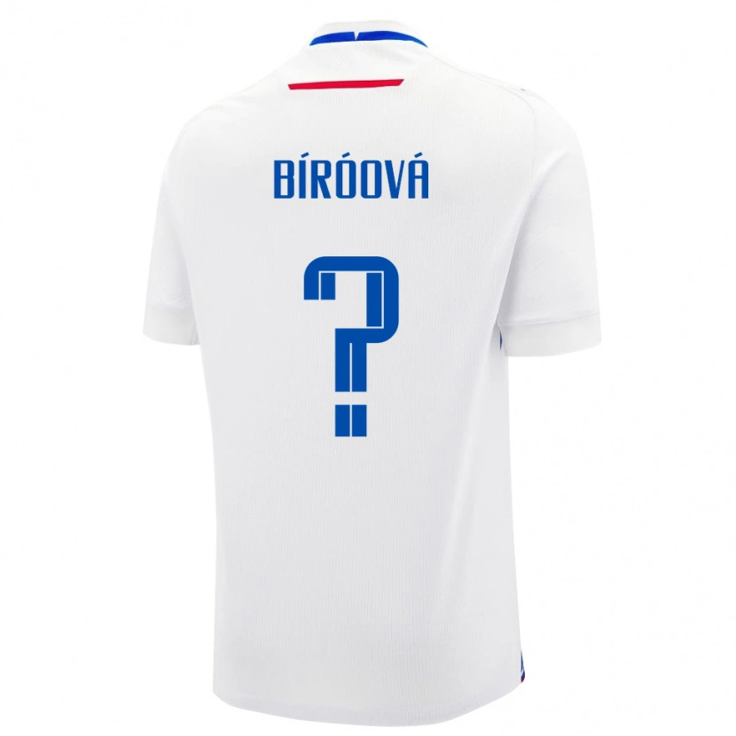 Danxen Enfant Maillot Slovaquie Alexandra Bíróová #0 Blanc Tenues Extérieur 24-26 T-Shirt