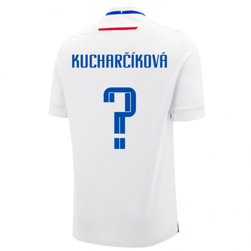 Danxen Enfant Maillot Slovaquie Dominika Kucharčíková #0 Blanc Tenues Extérieur 24-26 T-Shirt