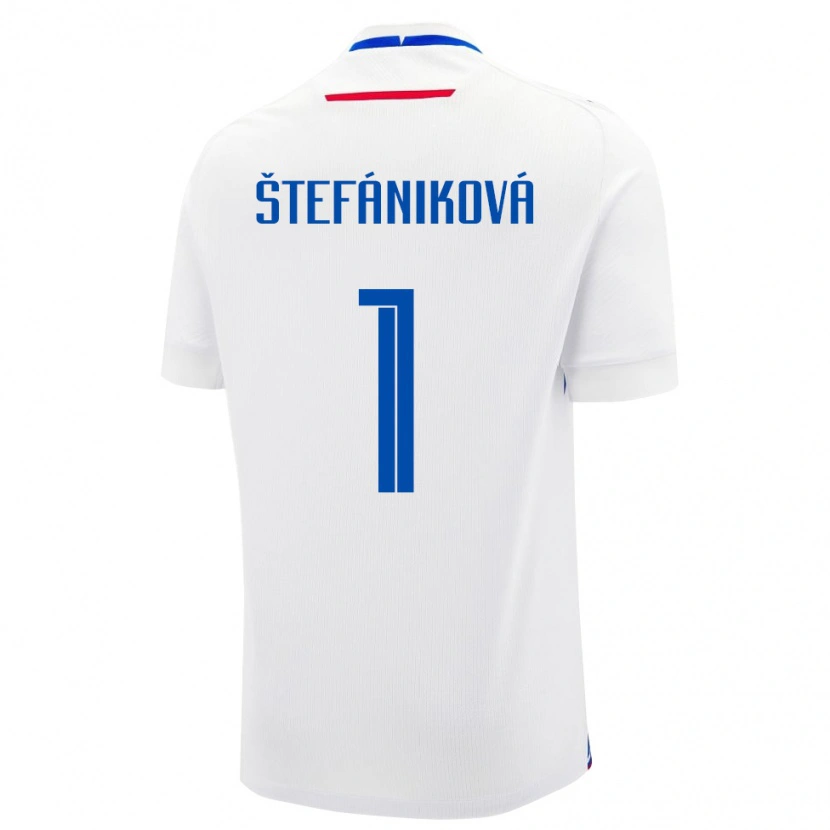 Danxen Enfant Maillot Slovaquie Marína Štefániková #1 Blanc Tenues Extérieur 24-26 T-Shirt