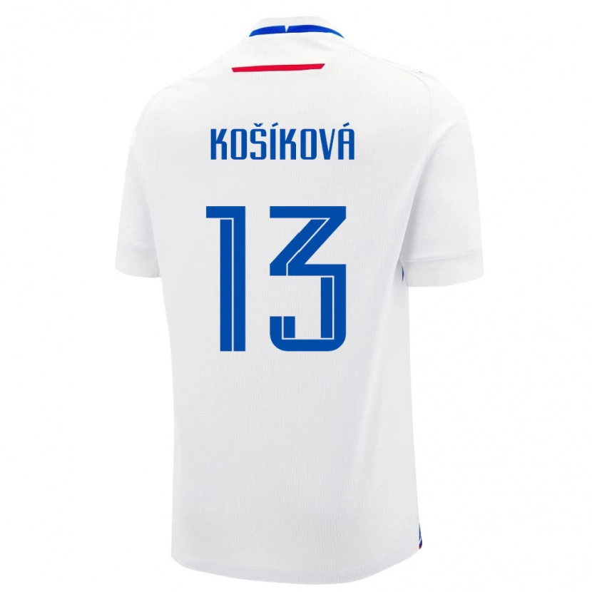 Danxen Enfant Maillot Slovaquie Kristína Košíková #13 Blanc Tenues Extérieur 24-26 T-Shirt