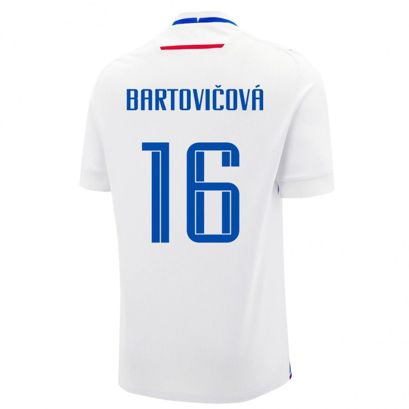 Danxen Enfant Maillot Slovaquie Diana Bartovičová #16 Blanc Tenues Extérieur 24-26 T-Shirt