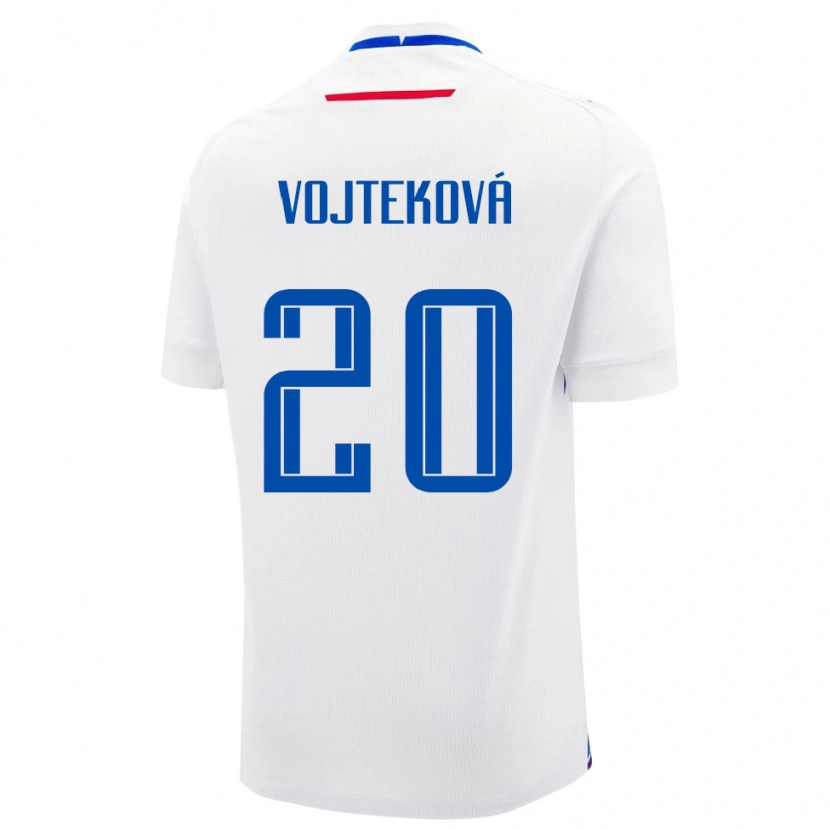 Danxen Enfant Maillot Slovaquie Jana Vojteková #20 Blanc Tenues Extérieur 24-26 T-Shirt