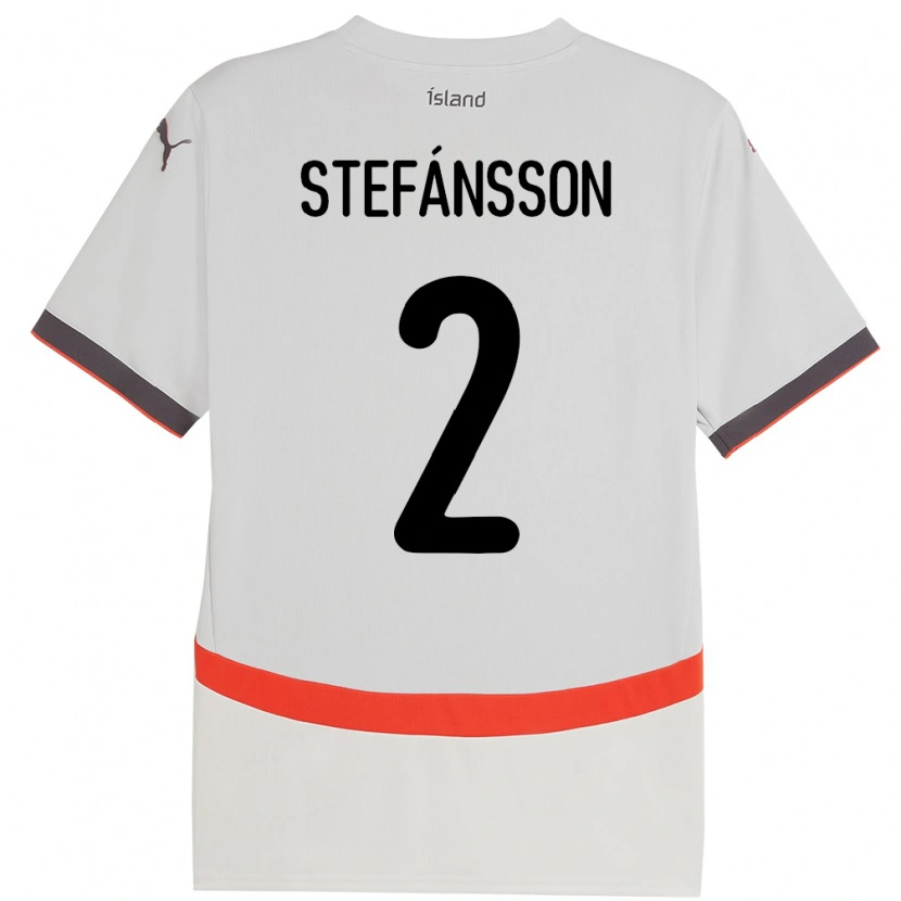 Danxen Enfant Maillot Islande Stefán Gísli Stefánsson #2 Blanc Tenues Extérieur 24-26 T-Shirt