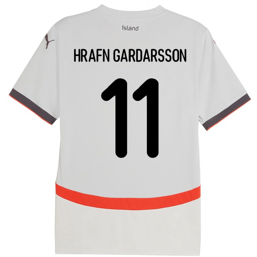 Danxen Enfant Maillot Islande Bjarki Hrafn Gardarsson #11 Blanc Tenues Extérieur 24-26 T-Shirt