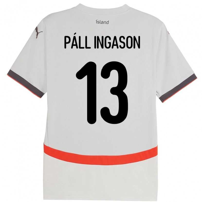 Danxen Enfant Maillot Islande Sverrir Páll Ingason #13 Blanc Tenues Extérieur 24-26 T-Shirt