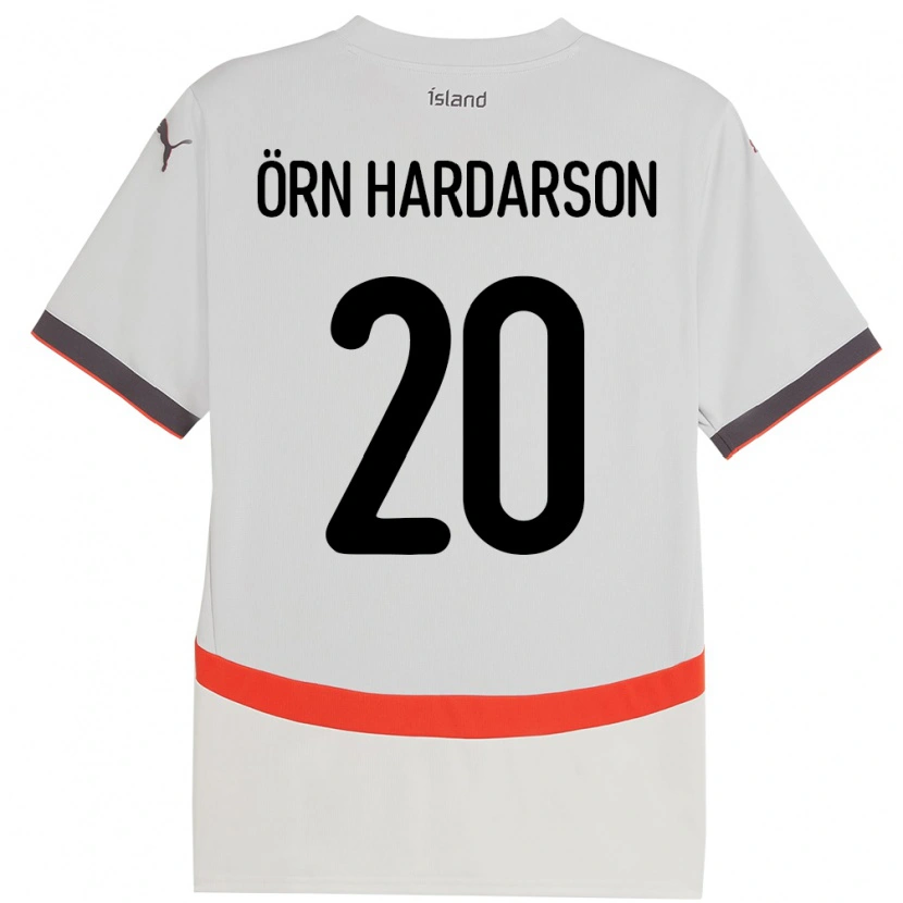 Danxen Enfant Maillot Islande Sesar Örn Hardarson #20 Blanc Tenues Extérieur 24-26 T-Shirt