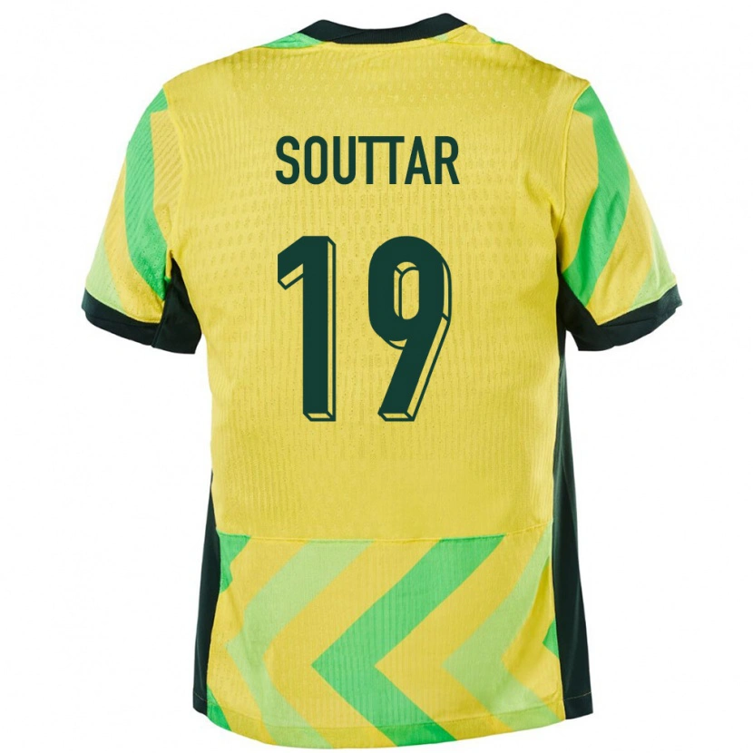 Danxen Homme Maillot Australie Harry Souttar #19 Doré Tenues Domicile 24-26 T-Shirt