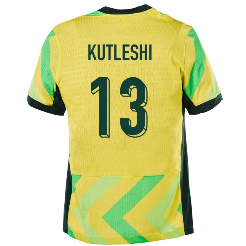 Danxen Homme Maillot Australie Besian Kutleshi #13 Doré Tenues Domicile 24-26 T-Shirt
