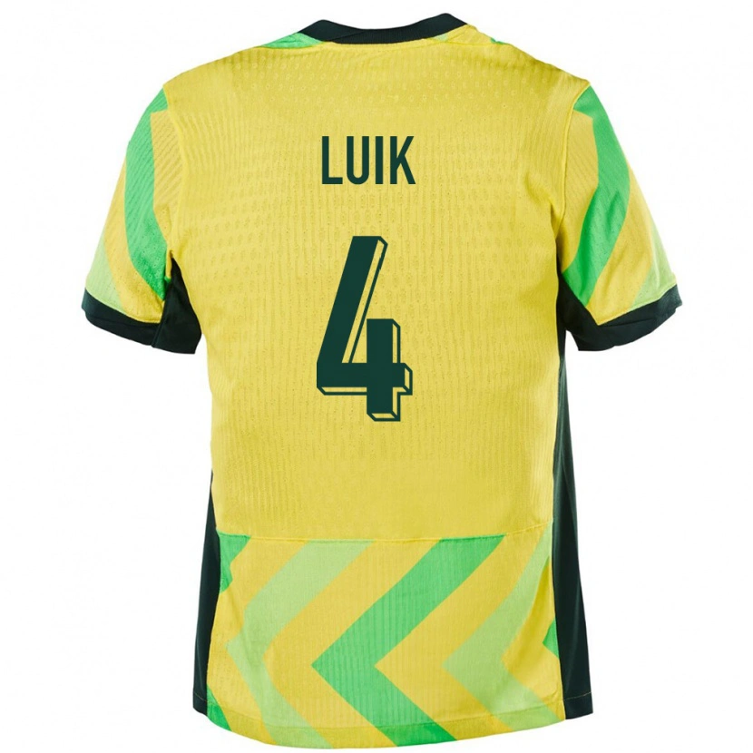 Danxen Homme Maillot Australie Aivi Luik #4 Doré Tenues Domicile 24-26 T-Shirt