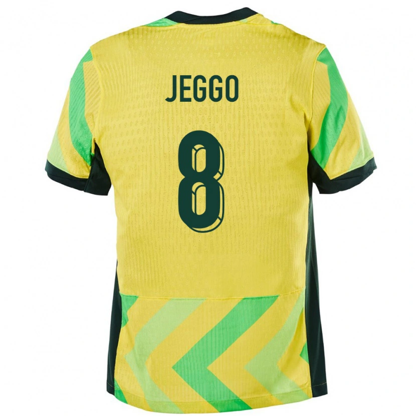 Danxen Homme Maillot Australie James Jeggo #8 Doré Tenues Domicile 24-26 T-Shirt
