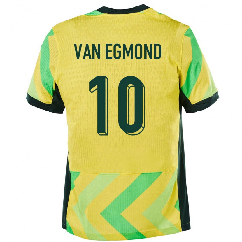 Danxen Homme Maillot Australie Emily Van Egmond #10 Doré Tenues Domicile 24-26 T-Shirt