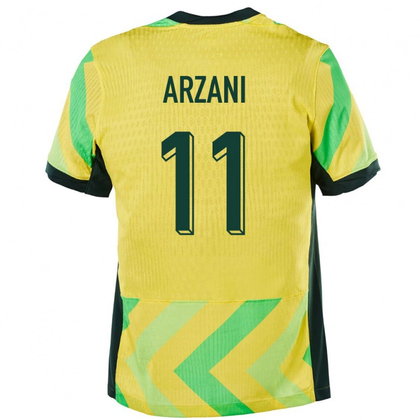 Danxen Homme Maillot Australie Daniel Arzani #11 Doré Tenues Domicile 24-26 T-Shirt