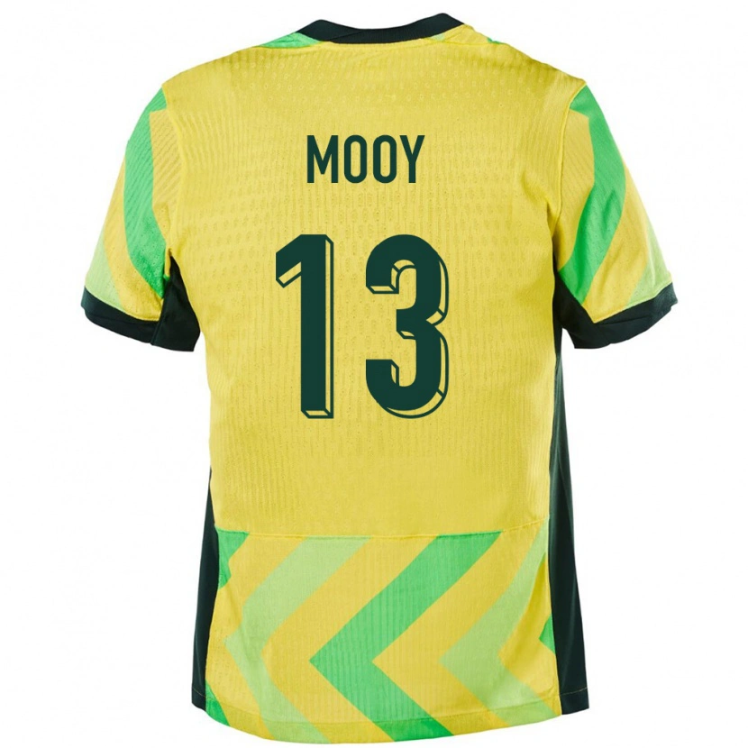 Danxen Homme Maillot Australie Aaron Mooy #13 Doré Tenues Domicile 24-26 T-Shirt