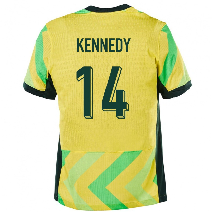 Danxen Homme Maillot Australie Alanna Kennedy #14 Doré Tenues Domicile 24-26 T-Shirt