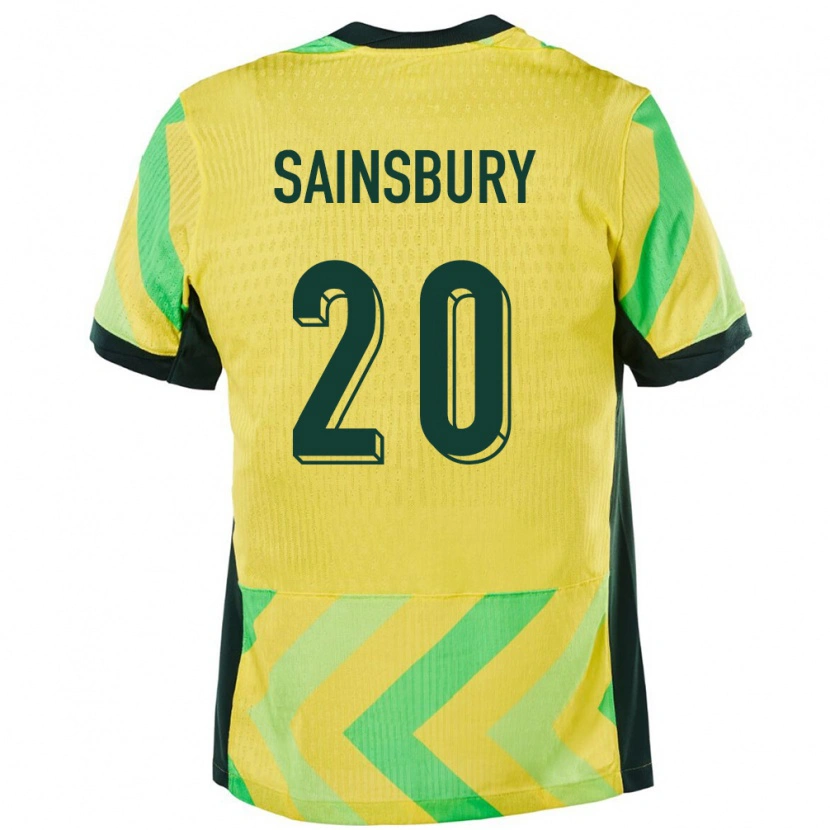 Danxen Homme Maillot Australie Trent Sainsbury #20 Doré Tenues Domicile 24-26 T-Shirt