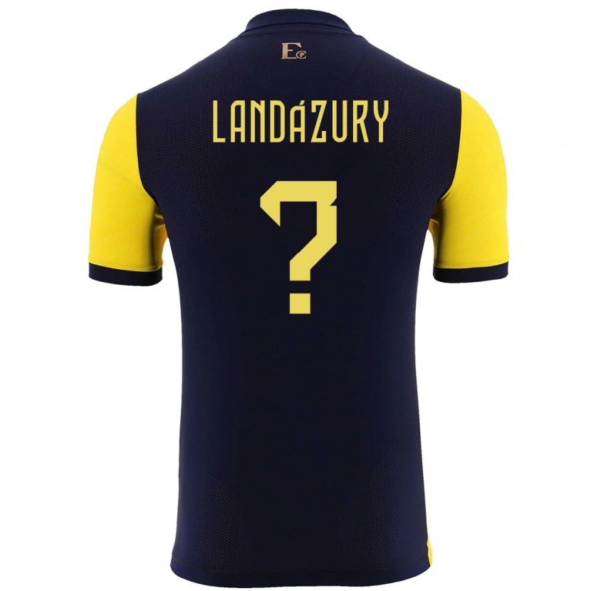 Danxen Homme Maillot Équateur Jackson Landázury #0 Jaune Tenues Domicile 24-26 T-Shirt