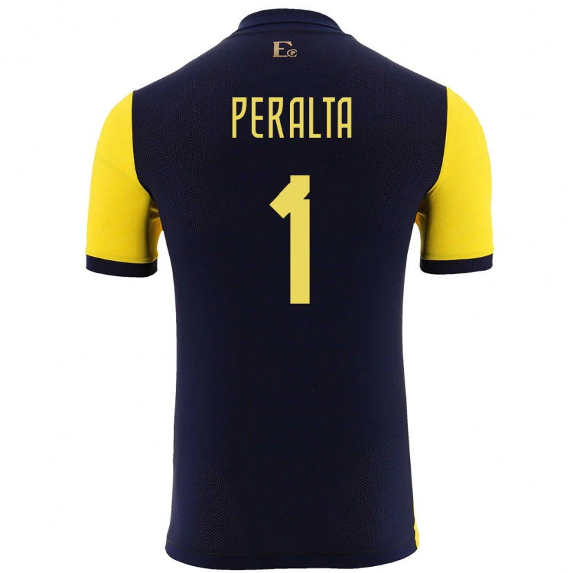 Danxen Homme Maillot Équateur Miguel Peralta #1 Jaune Tenues Domicile 24-26 T-Shirt