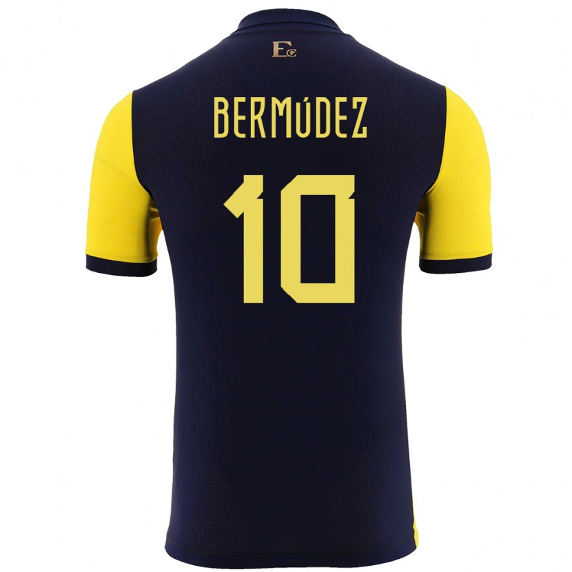 Danxen Homme Maillot Équateur Michael Bermúdez #10 Jaune Tenues Domicile 24-26 T-Shirt