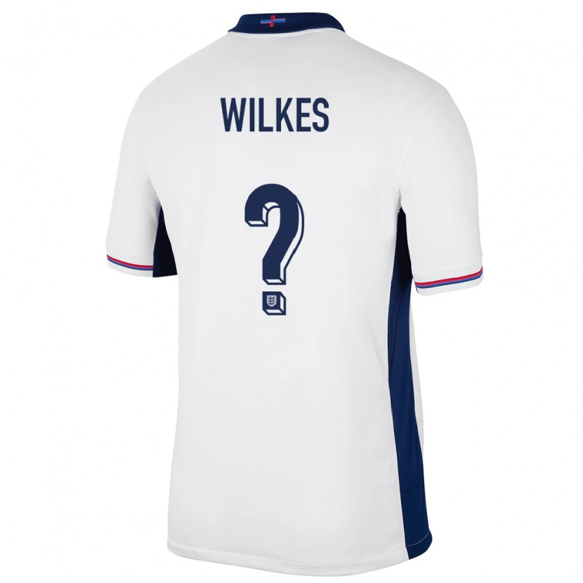 Danxen Homme Maillot Angleterre Reece Wilkes #0 Blanc Tenues Domicile 24-26 T-Shirt