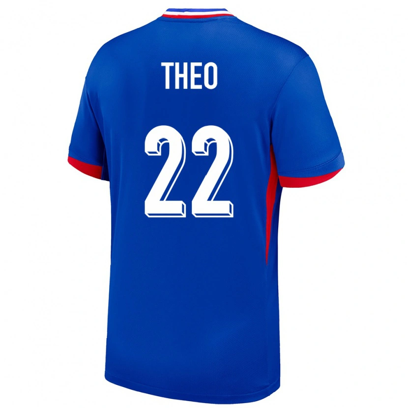 Danxen Homme Maillot France Theo Hernández #22 Bleu Tenues Domicile 24-26 T-Shirt