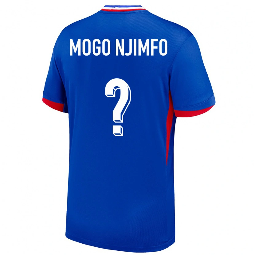 Danxen Homme Maillot France Arthur Mogo Njimfo #0 Bleu Tenues Domicile 24-26 T-Shirt