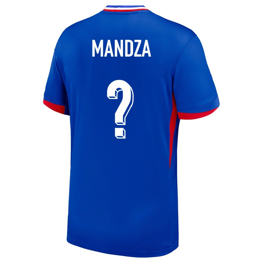 Danxen Homme Maillot France Xavier Mandza #0 Bleu Tenues Domicile 24-26 T-Shirt